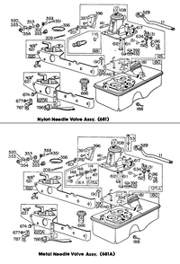 Carburetor And Fuel Tank Assembly Diagram and Parts List for 110905-0357-XX  Briggs and Stratton Engine
